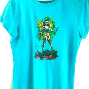 Faery fairy nature sprite mushrooms t shirt NEW Womens Size L